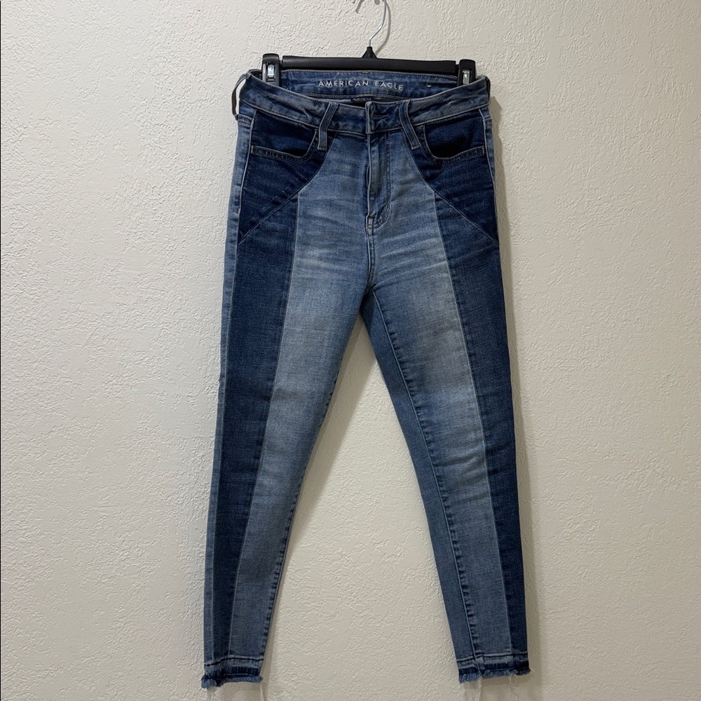 American Eagle Outfitters Women's Two-Tone Skinny Jeans